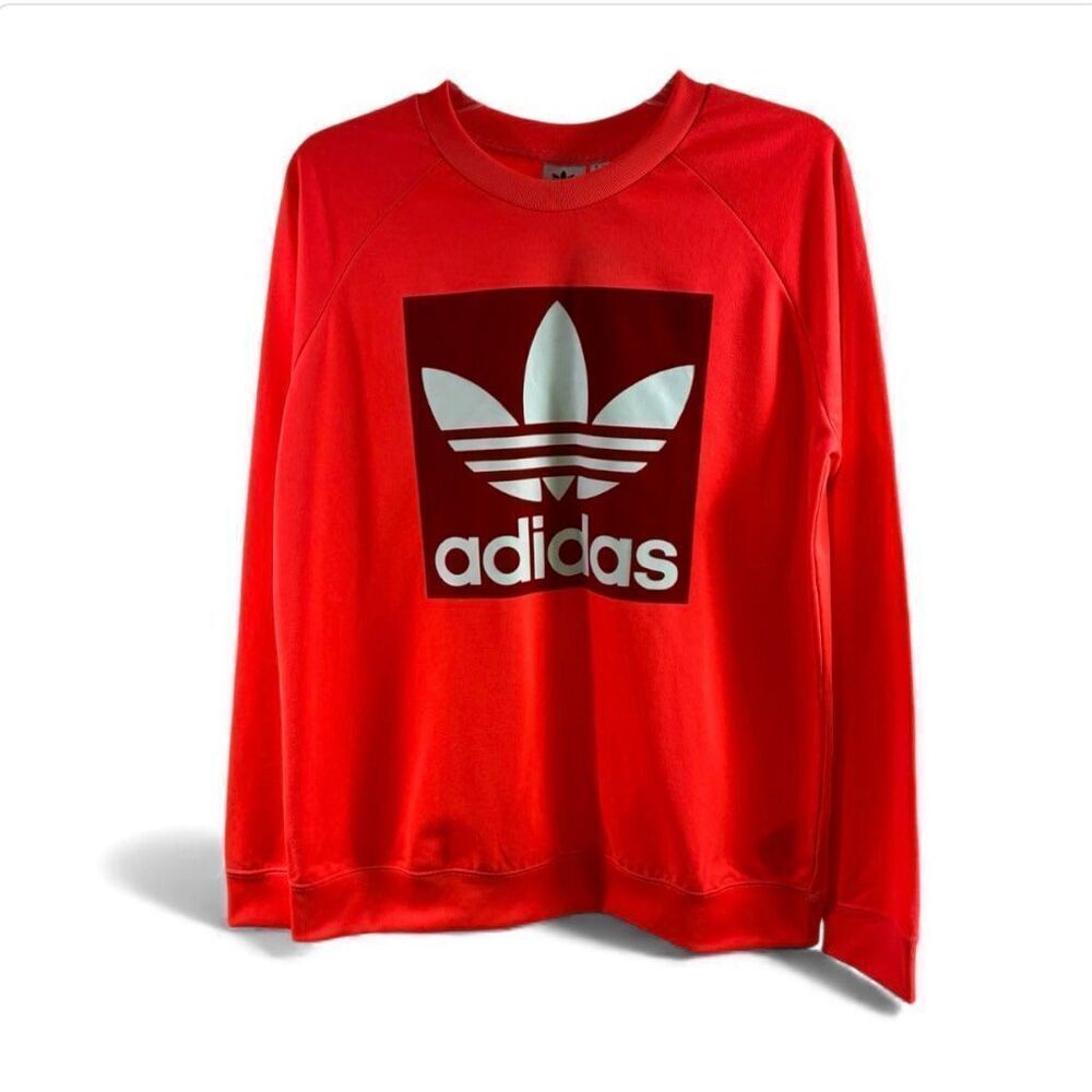 Adidas NWT Trefoil Crew in Bright Orange and Red Size L